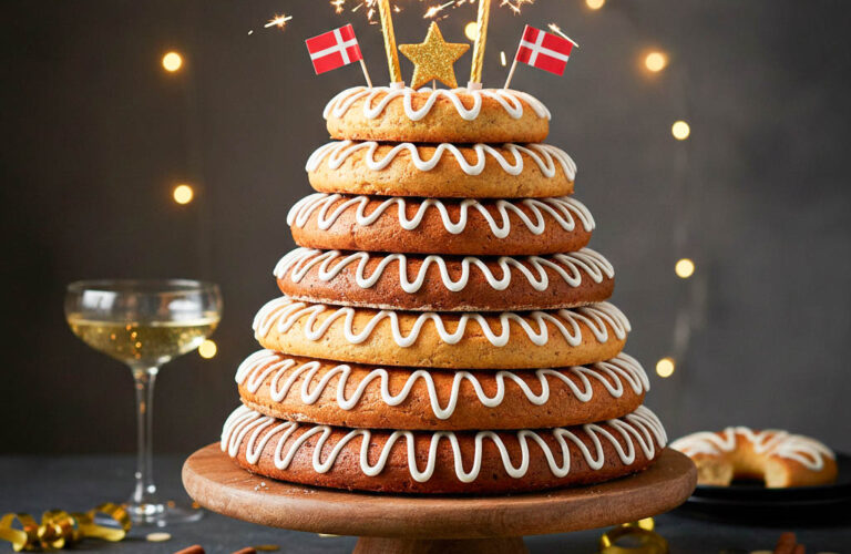 Kransekage: Der Turm des Glücks (Skandinavischer Mandelkranzkuchen)