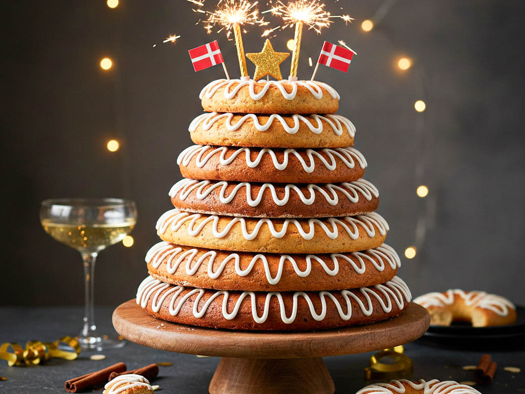Kransekage: Der Turm des Glücks (Skandinavischer Mandelkranzkuchen)
