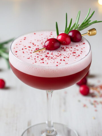 Festlicher Cranberry Rosmarin Gin Fizz