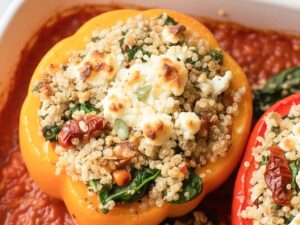 Gefüllte Paprika mit Quinoa und Feta