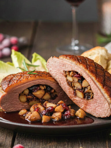 Gefüllte Entenbrust mit Maronen