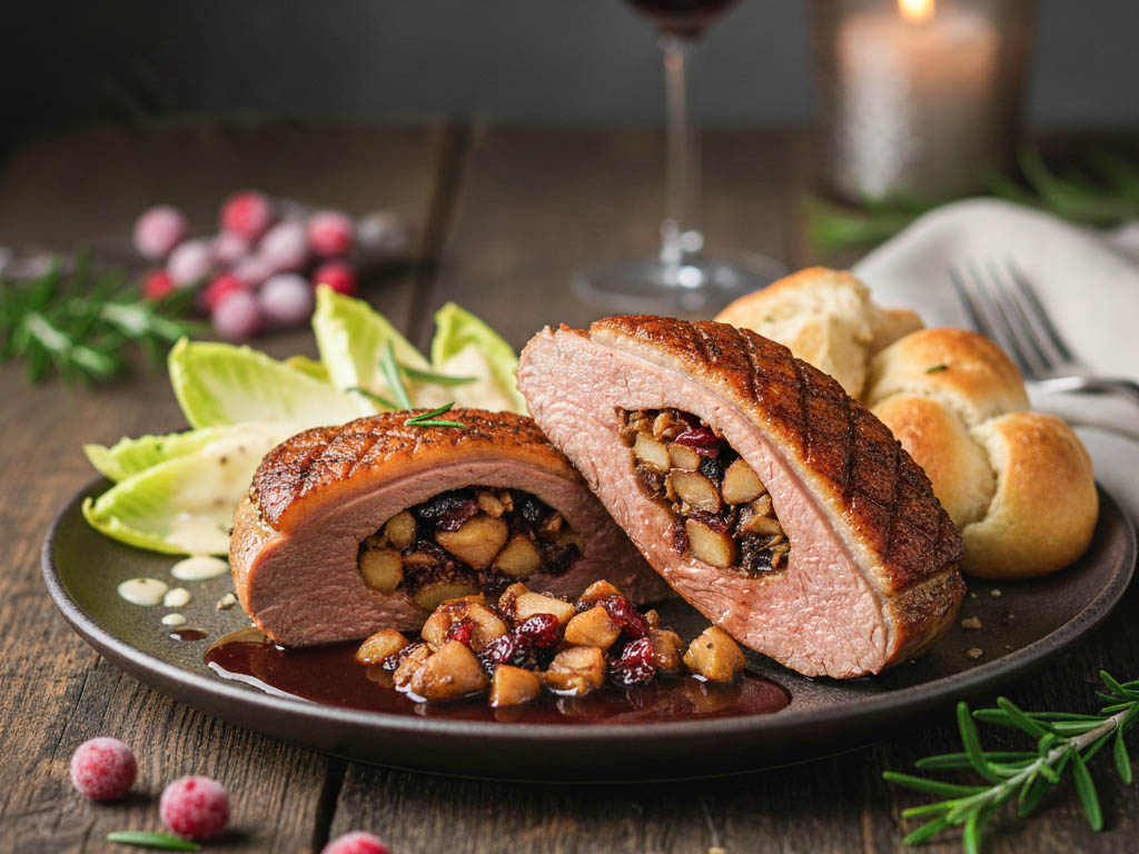 Gefüllte Entenbrust mit Maronen