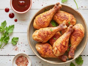 Knusprige Hähnchenschenkel aus dem Airfryer