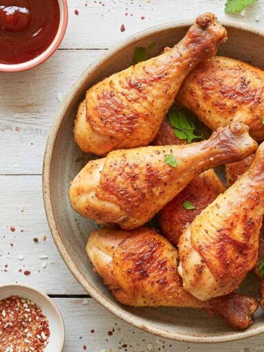 Knusprige Hähnchenschenkel aus dem Airfryer