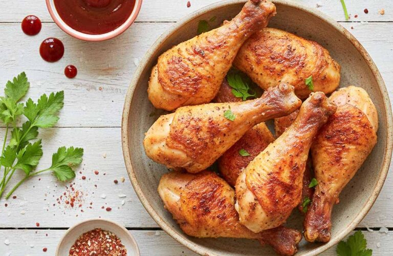 Knusprige Hähnchenschenkel aus dem Airfryer