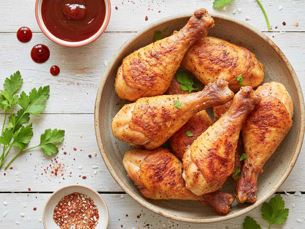 Knusprige Hähnchenschenkel aus dem Airfryer