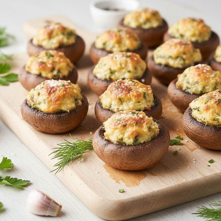 Gefüllte Champignons mit Frischkäse & Kräutern