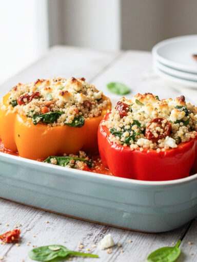 Gefüllte Paprika mit Quinoa und Feta