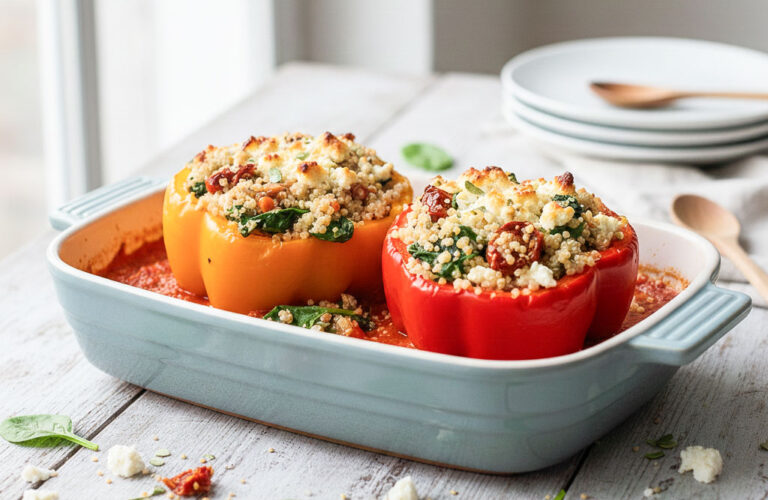 Gefüllte Paprika mit Quinoa und Feta