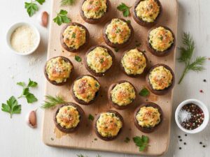 Gefüllte Champignons mit Frischkäse & Kräutern