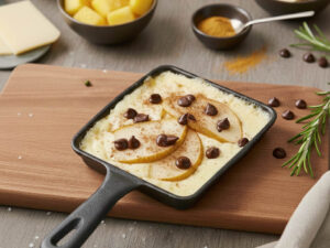 Schoko-Birne Raclette Pfännchen