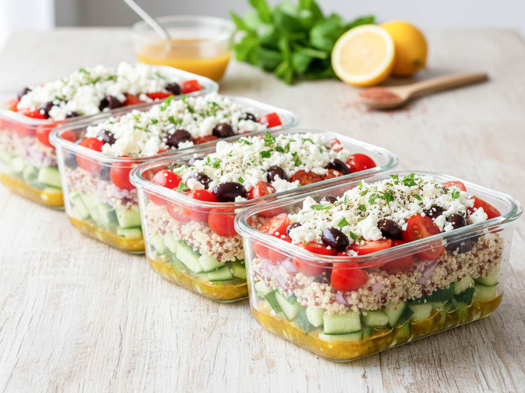 Griechischer Quinoa-Salat (High-Protein Meal Prep)