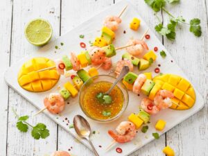 Shrimps Mango Spieße