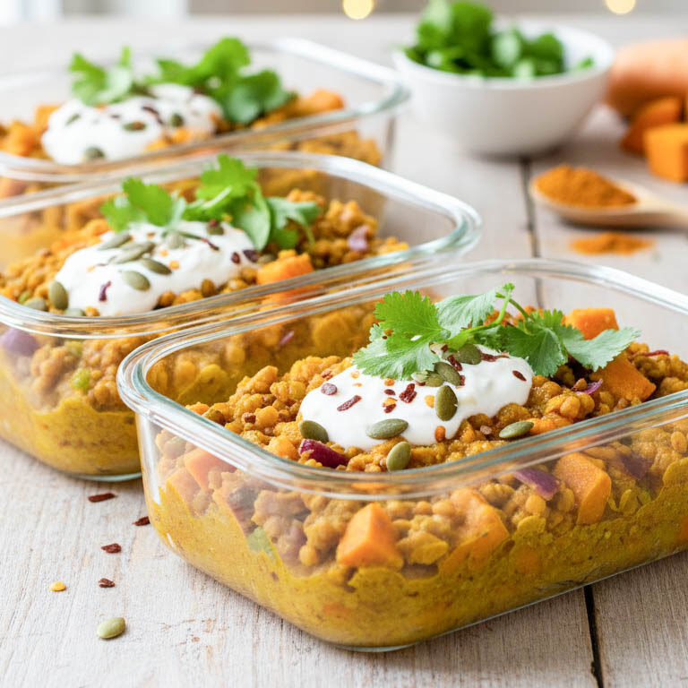 Sättigendes Linsen-Süßkartoffel Curry (Vegan & Proteinreich)