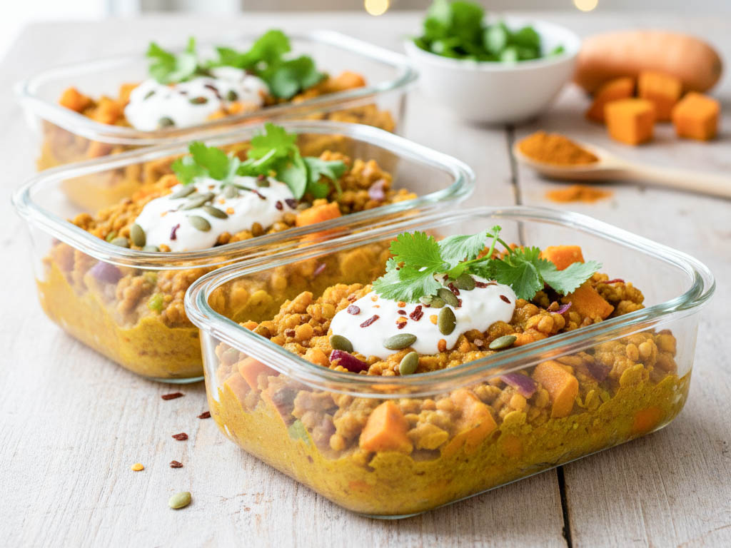 Sättigendes Linsen-Süßkartoffel Curry (Vegan & Proteinreich)