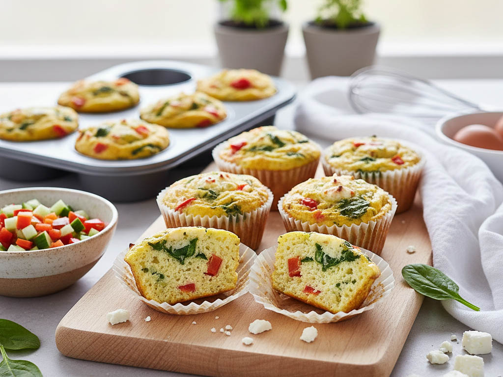 Eier-Muffins mit Gemüse (Meal Prep Frühstück)