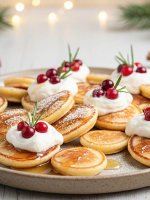 Weihnachtliche Zimt Apfel Pancakes