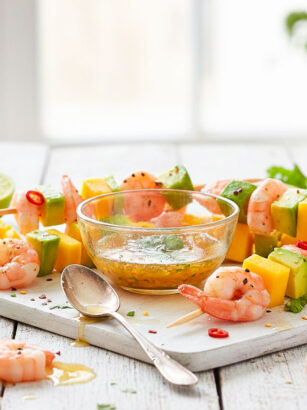 Shrimps Mango Spieße