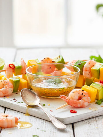 Shrimps Mango Spieße