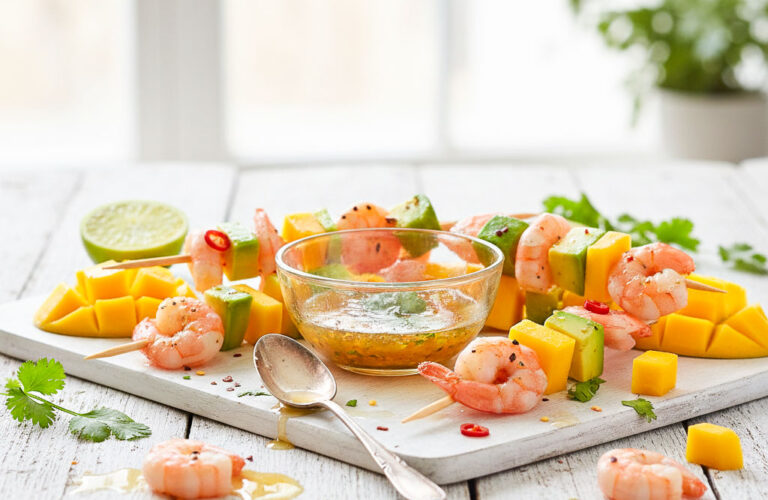Shrimps Mango Spieße