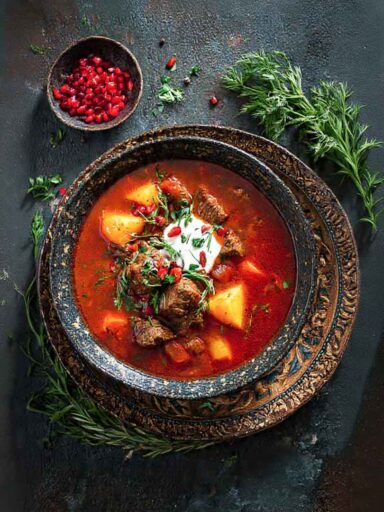 Rustikale Gulaschsuppe