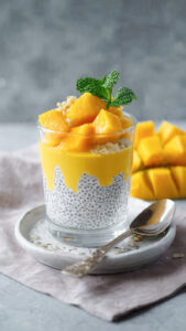 Mango Chia Pudding mit Kokos